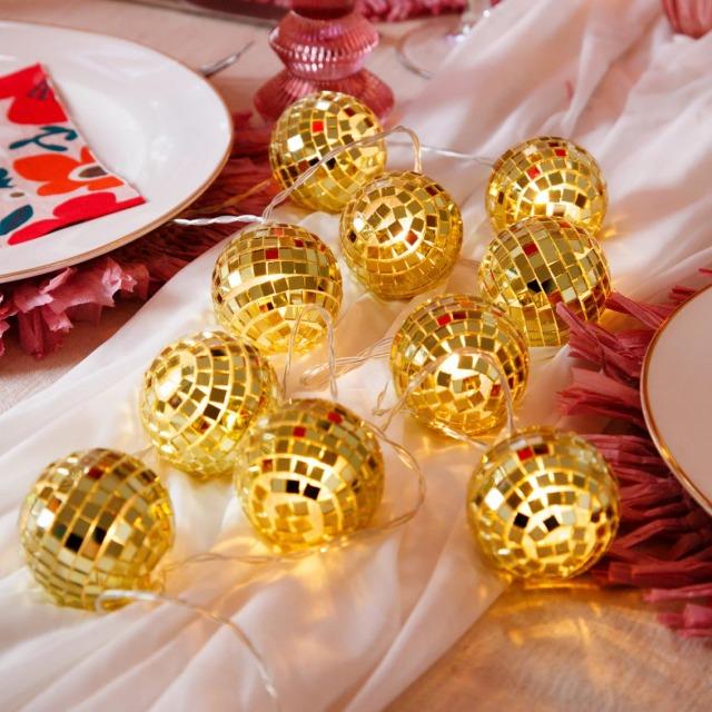 Actual product image TALKING TABLES Fairy lights Luxe Gold Discoballs - 1.6 m