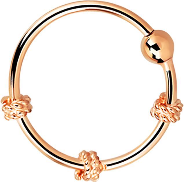 Star Piercing Micro Piercing Ring mit drei kleinen Seilwindungen rosegold (925 Sterlingsilber, ohne Messing)