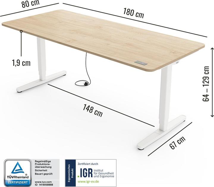 Produktbild Yaasa Desk Pro (180 x 80 cm)