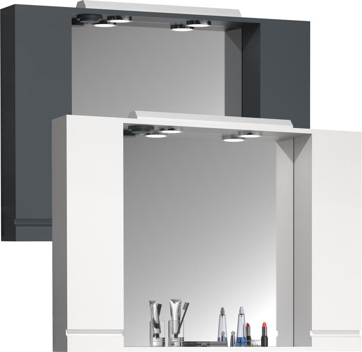 VCM Badspiegel Wandspiegel Breite 100 cm Hängespiegel Spiegelschrank Badezimmer Drehtür grifflos (100 x 14 x 71 cm)