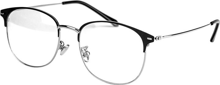 JTI Anti-Blaulicht-Brille, Clubmaster - Schwarz / Silber