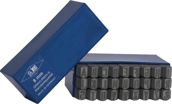 Produktbild BETA GRAVUREM-S MARKERS SET - LETTERS AZ 12mm (Zusätzliche Polsterung)