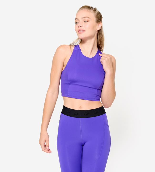 Domyos Crop Top Damen enganliegend - violett