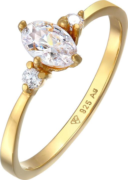 Elli Ring Zirkonia Oval Verlobung 925 Silber