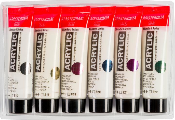 Produktbild Talens Amsterdam Starter Set (Perlweiss, Perlgelb, Perlrot, Perlgrün, Perlblau, Perlviolett, 120 ml)