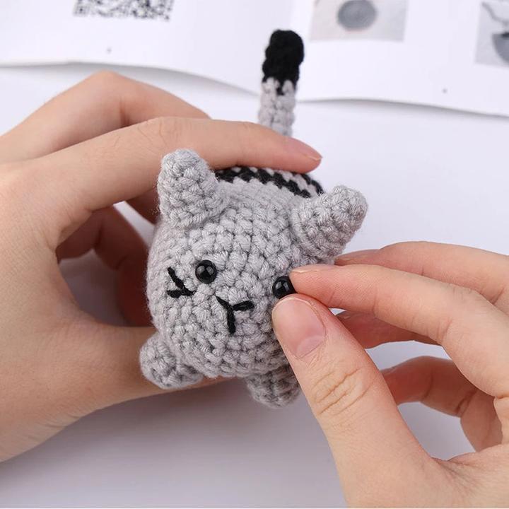 Image du produit Activity Board Kit Crochet Chat pour débutants avec fil à tricoter en coton Fil Aiguilles Crochet Outil Tricot