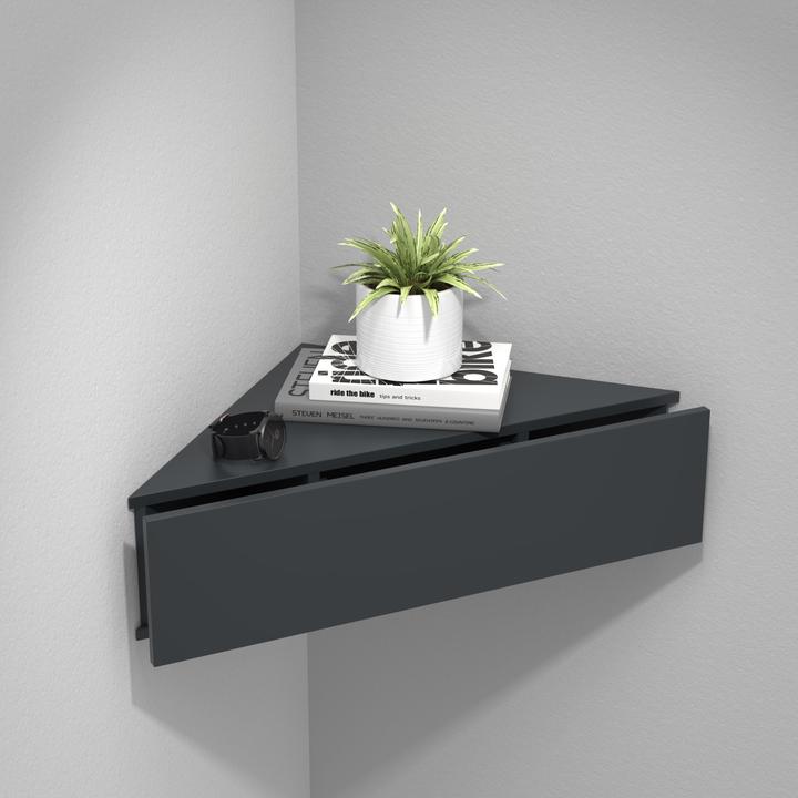 Produktbild VCM Holz Wandschublade Nachtschrank Wandboard Eckregal Schublade Konsole Nachttisch Usal S (60 x 43 x 15 cm)