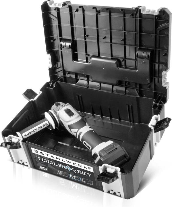 Actual product image Stahlwerk Toolbox size M 443 x 310 x 151 mm stackable system box with carrying handle (1 pieces)
