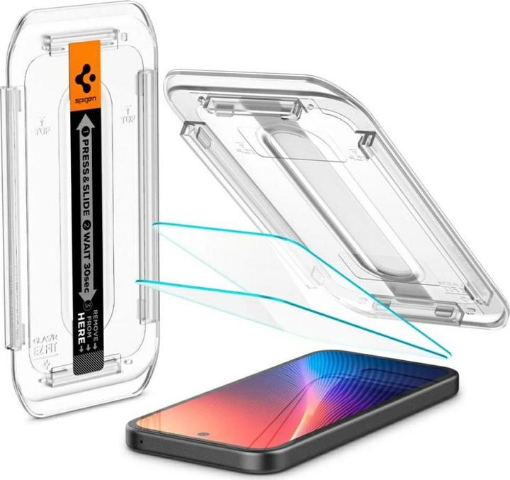 Image du produit Spigen EZ Fit Gehärtetes Glas Clear Displayschutzfolie mit Einbaurahmen Google Pixel 9a (2 pièce(s), Google Pixel 9a)