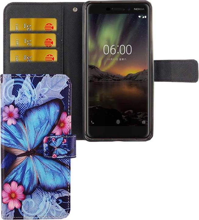 Produktbild König Design Hülle Handy Schutz für Nokia 6 (2018) Case Cover Tasche Wallet Etui Haynhülle (Nokia 6 (2018))