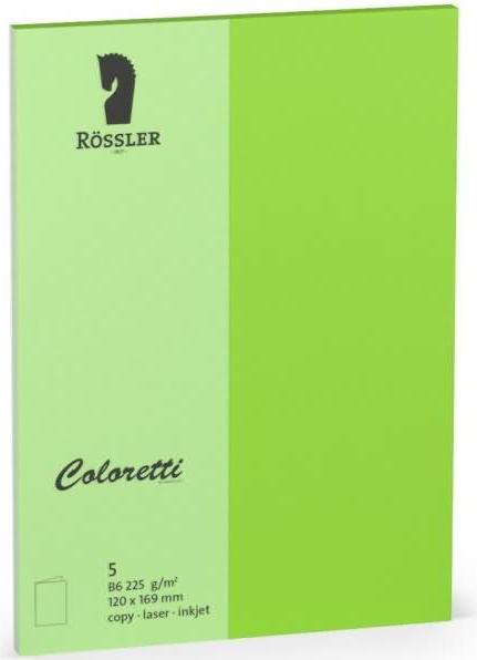 Rössler Coloretti Karten B6 Hellgrün im 5er Pack zum Selbstgestalten (5 Stk.)