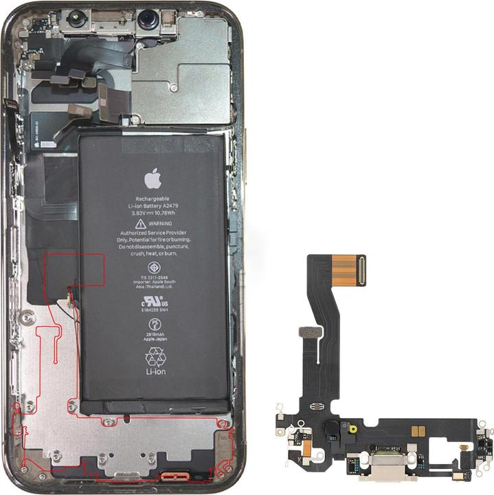 Actual product image Clappio Charging socket spare part iPhone 12 / 12 Pro (iPhone 12 Pro)
