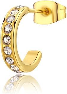 Sagapo S'Agapo Single Hoop Earring With Snap Crystals Snp37