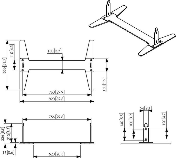 Immagine prodotto Vogels Piastra a pavimento PFF 2055 per Samsung OM55N-D, 820 mm, 550 mm, 225 mm