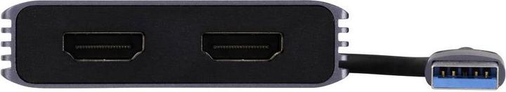Produktbild Renkforce RF-6418198 USB-C® / HDMI Adapter (1x USB-A, USB-C® - 2x HDMI®) Grau 4K (USB Typ-C, HDMI, 15 cm)