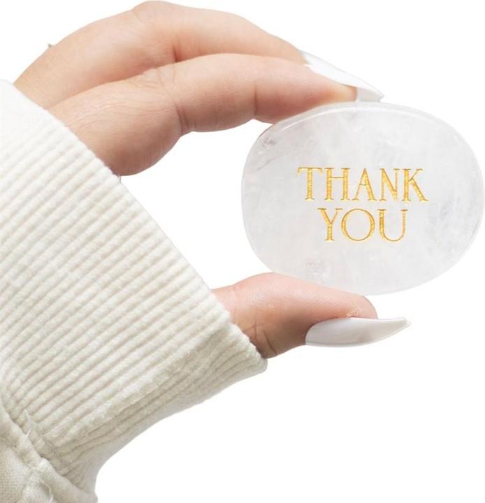 Actual product image Something Different Thank You Quartz Palm Stone