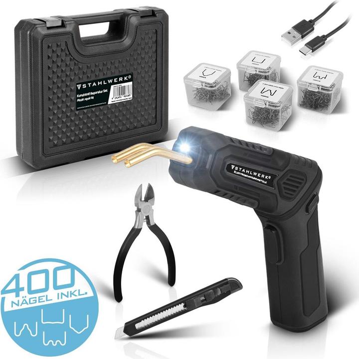Immagine prodotto Stahlwerk Set di riparazione in plastica Saldatore in plastica Cucitrice a caldo Smart Repair