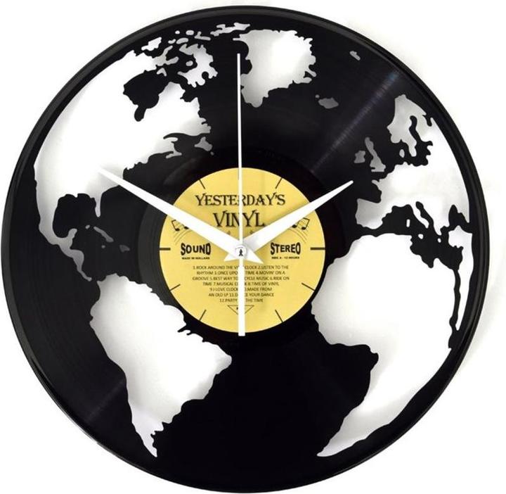 Actual product image Wall clock world map Ø 30 cm, gold/black (30 cm)