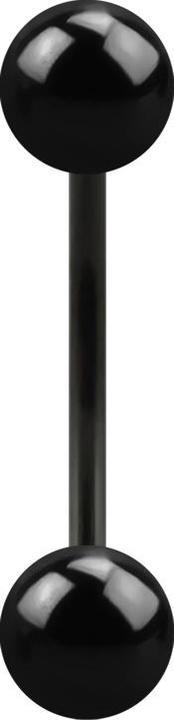 Produktbild Star Piercing Micro Banane schwarz mit zwei Kugeln (ohne Messing, Chirurgenstahl 316L)