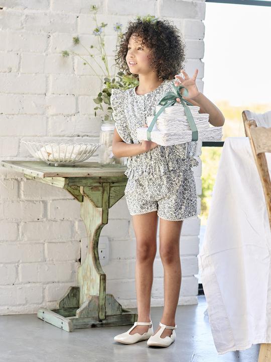 Produktbild Vertbaudet Festliches Mädchen-Set: Volantbluse & Shorts (92)