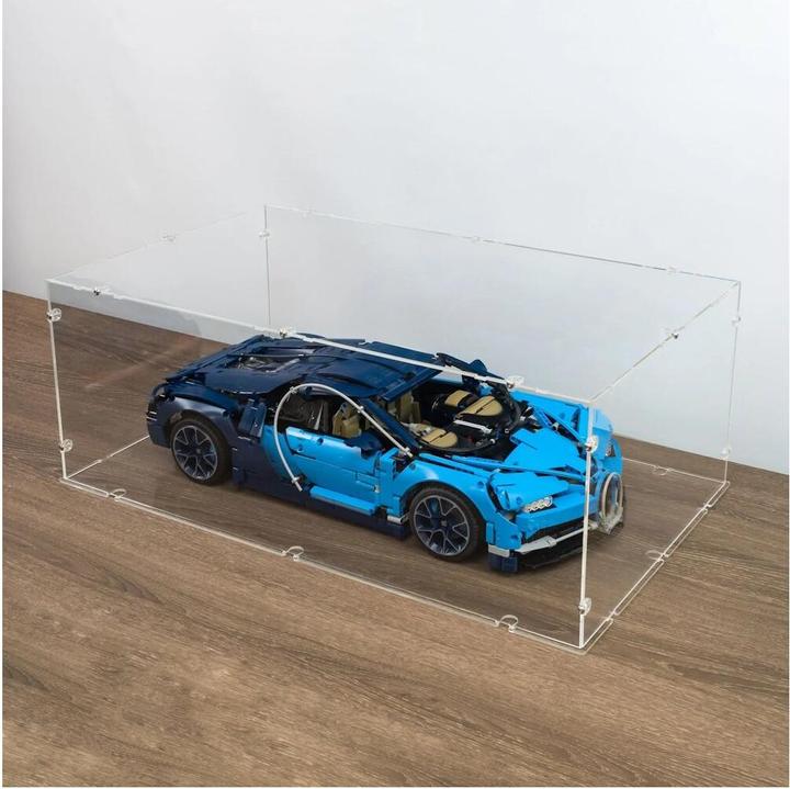 Produktbild iDisplayit Acryl-Display XL für LEGO® 42083 Bugatti Chiron (mit klarem Boden, Stapelbar)