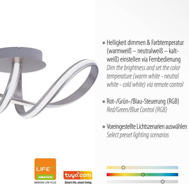Actual product image Leuchten Direkt Ceiling light steel1xLEDBoard27005000KInterior lightIP20 (1300 lm)