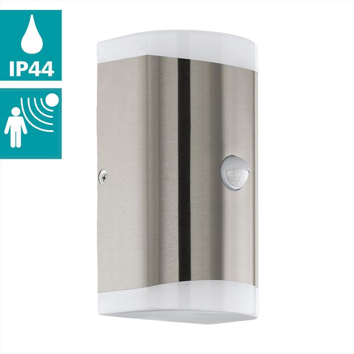 Immagine prodotto EGLO 75544 CARPINERA LED applique da esterno 2X4.6W sensore acciaio inox bianco caldo IP44 9002759755447 (IP44)