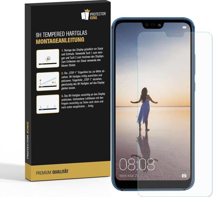 Produktbild Protectorking 1x 3D A++ echtes Tempered 9H Panzerhartglas KLAR (1 Stück, Huawei P20 Lite)