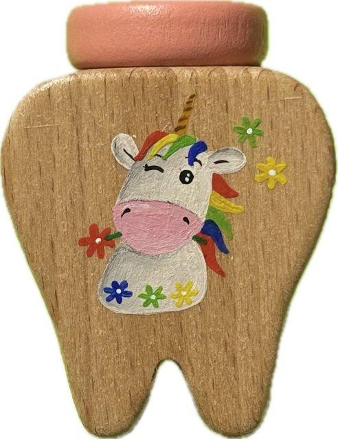 Image du produit Spielba Boîte à dents de lait Licorne Peinte à la main en Suisse