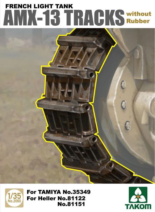 Actual product image Takom French Light Tank AMX-13 Tracks without Rubber