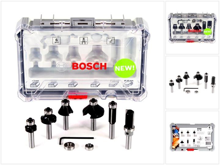 Actual product image Bosch Professional Zubehör Set of edge milling cutters. 8 mm shank. 6-piece