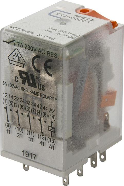 Produktbild Metz Connect NETCOM Industrierelais 4W,24VAC,7A 110017-10.14.07