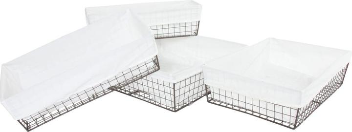 Image du produit Swisshandel24 Lot de 4 paniers à étagères Tanta, panier de salle de bain Panier d'armoire Rangement, métal avec
