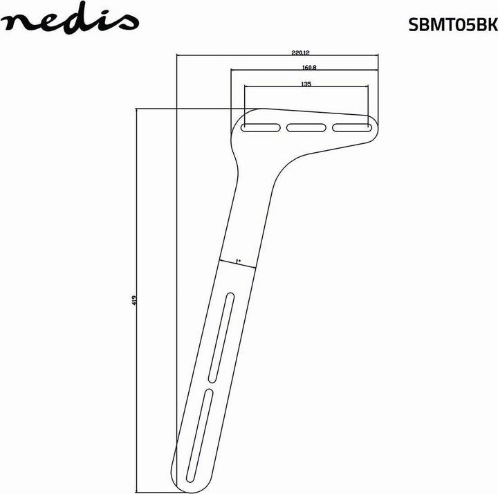 Actual product image Nedis Soundbar Bracket Universal Connected to the TV 15 kg Fixed Steel Black