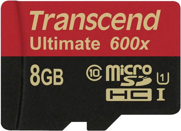 Actual product image Transcend ULTIMATE - microSDHC Card - U1 (8 GB, microSDHC, U1, UHS-I)