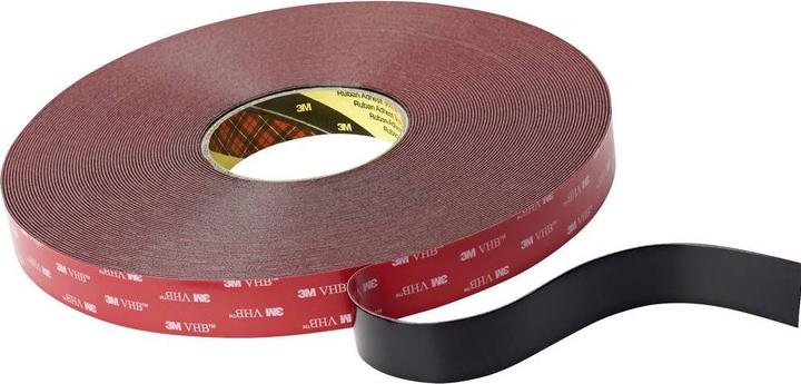 Actual product image 3M 5925F/1933 7100211821 Double-sided adhesive tape Black (L x W) 33 m x 19 mm 33 m (7100211821) (19 mm)