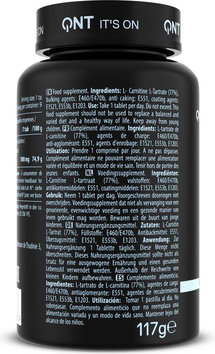 Actual product image QNT Maxi L-Carnitine 1000mg 90tabs (Unflavoured, 1 pcs., 117 g)