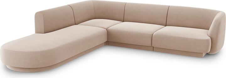 Actual product image Micadoni Velvet Left Corner Sofa, "Miley", 6 Seats, 255x248x70Made in Europe (Corner sofa)