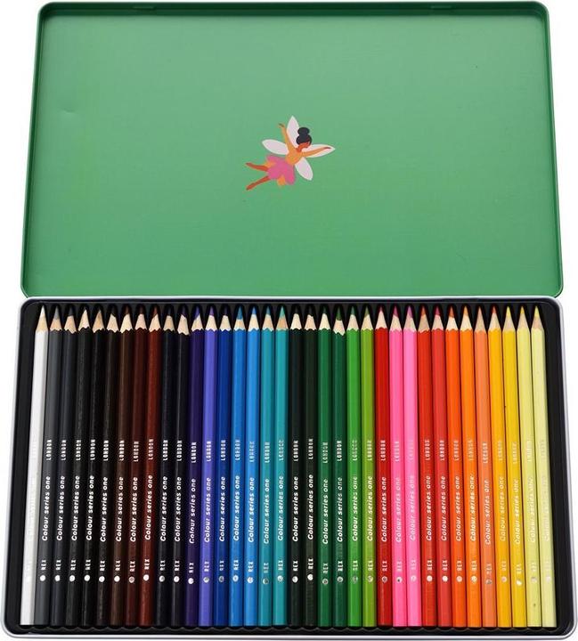 Produktbild Rex London schachtel mit 36 buntstiften fairies in the garden (Rot, Grün, Schwarz, Weiss, Gelb, Blau, 36 x)