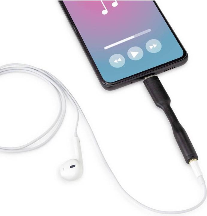 Actual product image Renkforce USB-C to 3.5 mm audio adapter cable (0.08 m, USB)