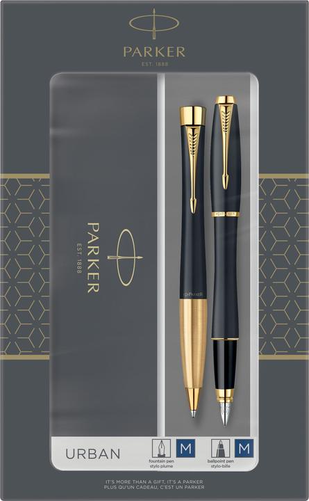Immagine prodotto Parker Set - Penna stilografica + biro Urban Black GT - 2093381 (Nero, Oro, 2 x)
