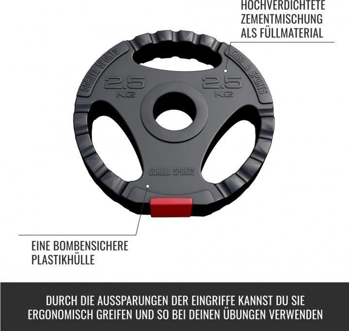 Actual product image Gorilla Sports Weight plate Olympia 50/51mm (1 x 2.5 kg)