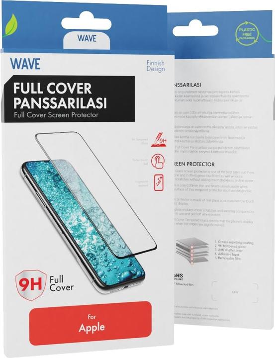 Produktbild Wave Full Cover -panssarilasi, iPhone 12 mini, musta kehys (1 Stück, Apple iPhone 12 mini)