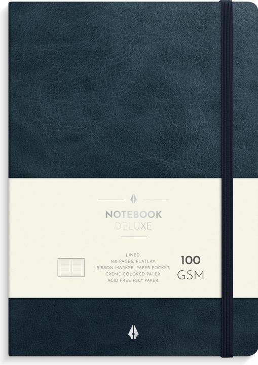 Burde Notizbuch Deluxe A5 blau (A5, Liniert)