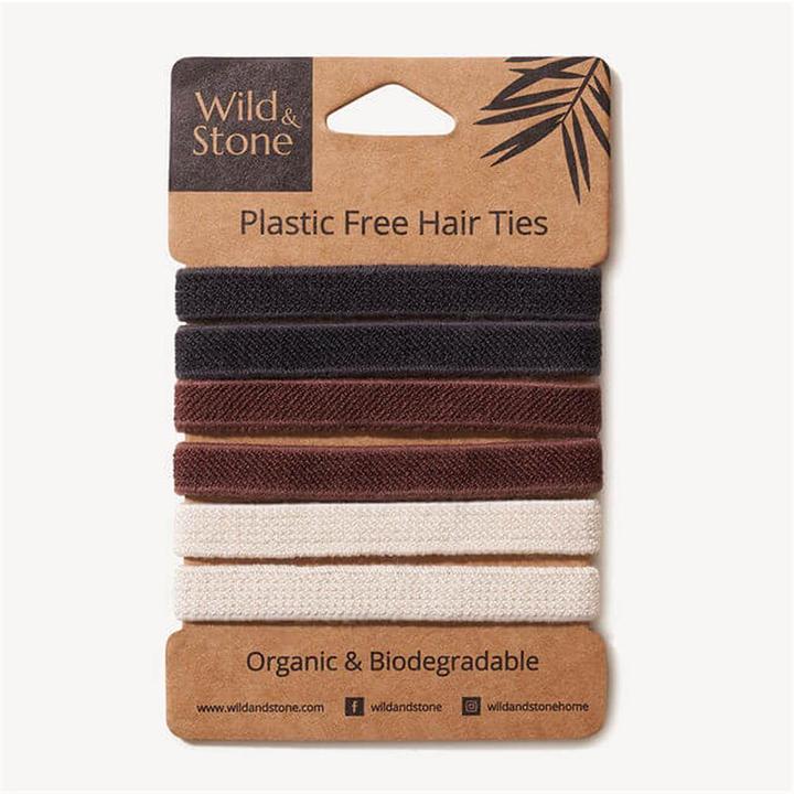 Actual product image Wild & Stone Hair elastics, plastic-free, 3-coloured, pack of 6 (Hair tie)