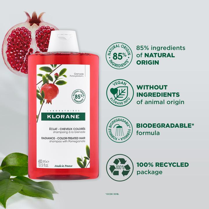 Produktbild Klorane Farbglanz Shampoo mit Granatapfel (400 ml, Flüssiges Shampoo)
