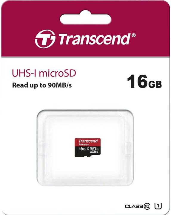 Produktbild Transcend 16GB MICROSDHC CLASS 10 UHS-I (16 GB, microSDHC, U1, UHS-I)