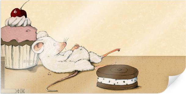 Image du produit Trenddeko Loske - Souris avec muffin - Panorama (60 x 30 cm)