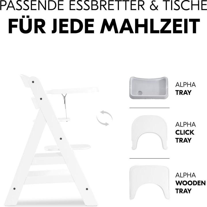 Produktbild Hauck Hochstuhl Alpha Plus White im Sparset - inkl. Sitzkissen Hochstühle (Hochstuhl Sitzerhöhung)