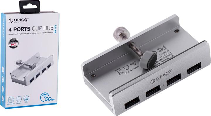 Actual product image Allnet USB 3.0 4 Port Clip Hub (USB-C, 4 Ports)